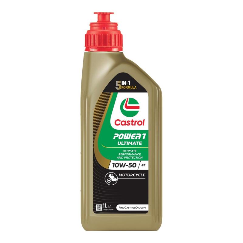Aceite de moto 4 tiempos sintético 10W50 1L - Castrol Power1 Ultimate