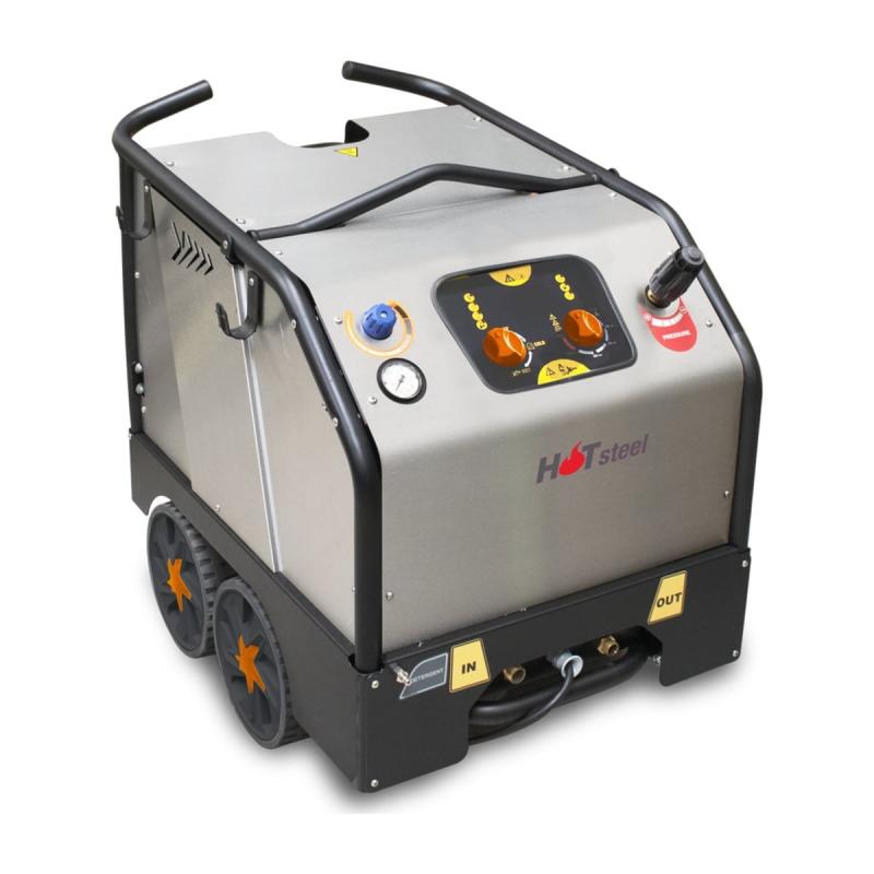 Hidrolimpiadora de agua caliente Comet KM Steel Extra 21/200 T, 200 bar, 1.260 l/h y hasta 140 ºC-Hidrolimpiadoras de agua caliente-Handcar