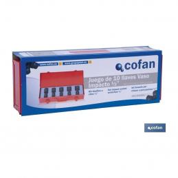 Juego de 10 vasos de impacto 1/2" de 10 a 24 mm en estuche - Cofan