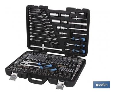 Maletín de herramientas 218 piezas 1/2", 3/8" y 1/4" - Cofan