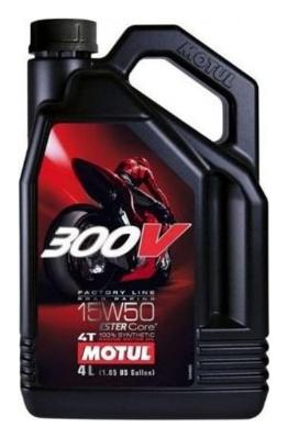Aceite de moto 4 tiempos sintético 15W50 4L - Motul 300V Factory Line Road Racing