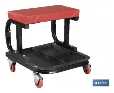 Asiento de trabajo móvil con bandeja 395 x 390 x 140 mm - Cofan