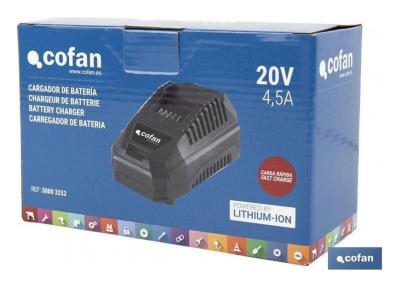 Cargador rápido de baterías 20 V 4,5 A sistema 1 For-All - Cofan