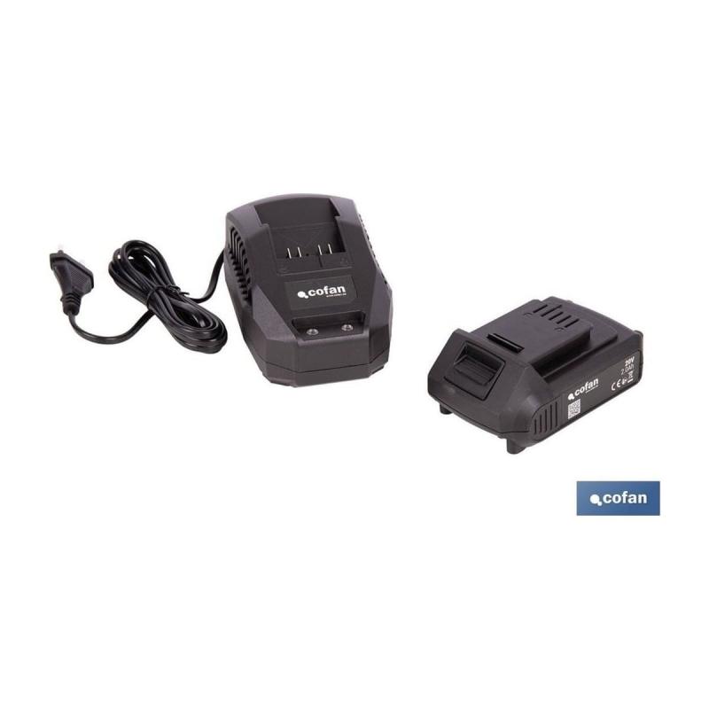 Pack batería 20 V 2,0 Ah y cargador 2,4 A 1 For-All - Cofan-Baterías y cargadores de herramientas-Handcar