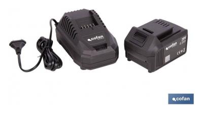 Pack batería 20 V 4,0 Ah y cargador rápido 4,5 A - Cofan