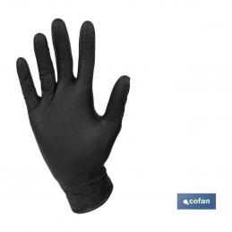Guantes de nitrilo diamantados 8,5 g negros 100 ud - Cofan