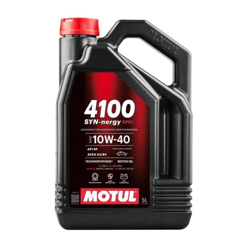 Aceite de motor semisintético 10W40 5L - Motul 4100 Syn-nergy Spec