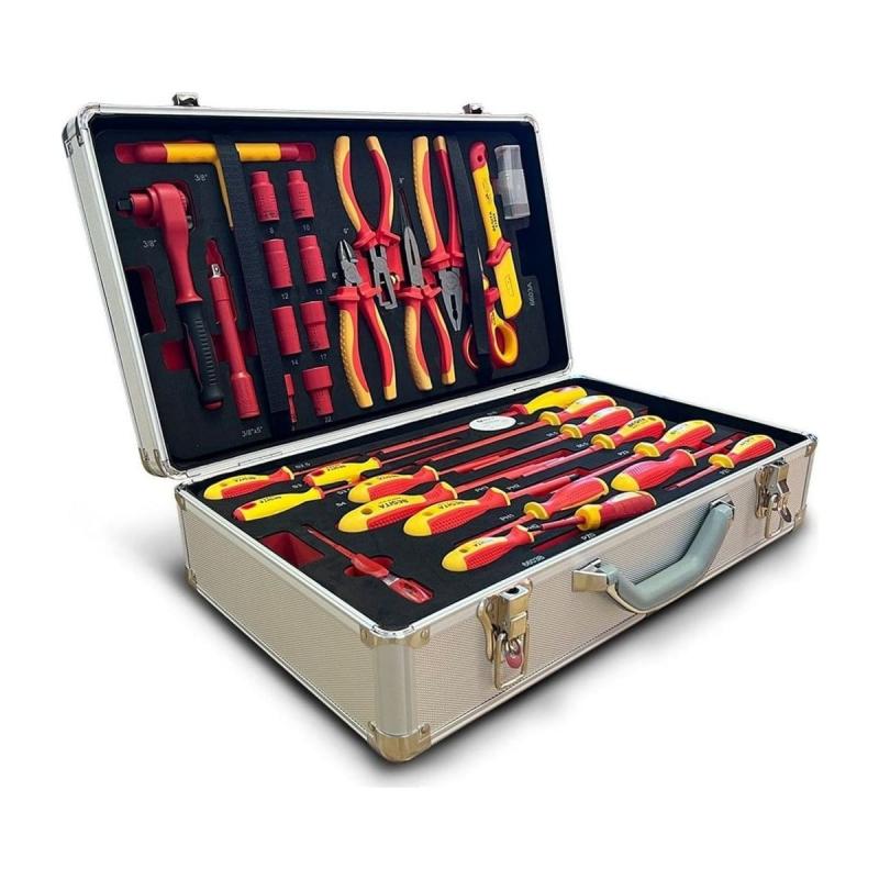 Caja de herramientas aisladas Launch TTH6603 para vehículo eléctrico, 48 piezas-Juegos de herramientas y maletines completos-Handcar