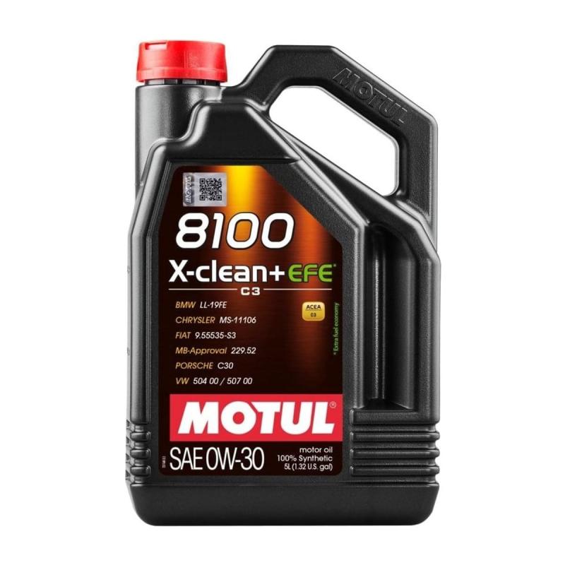 Aceite de motor sintético 0W30 5L - Motul 8100 X-Clean+ EFE