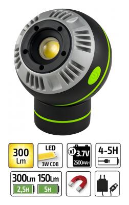 Lámpara de trabajo LED imantada recargable - JBM 53528