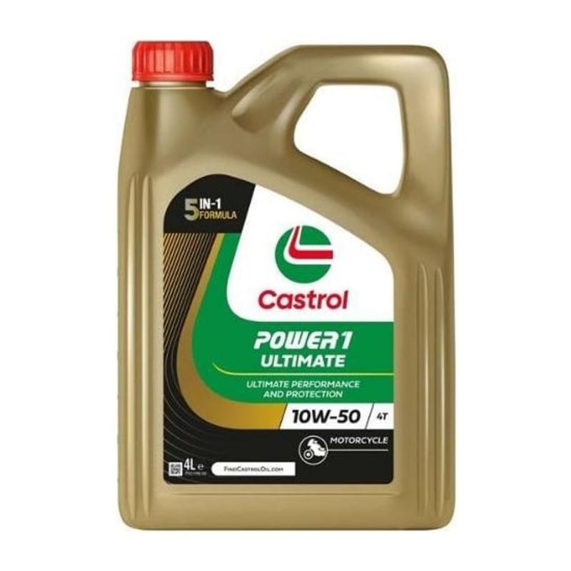 Aceite de moto 4 tiempos sintético 10W50 4L - Castrol Power1 Ultimate