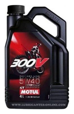 Aceite de moto 4 tiempos sintético 5W40 4L - Motul 300V FL Off Road