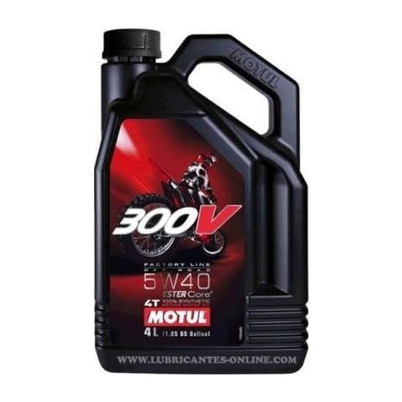 Aceite de moto 4 tiempos sintético 5W40 4L - Motul 300V FL Off Road