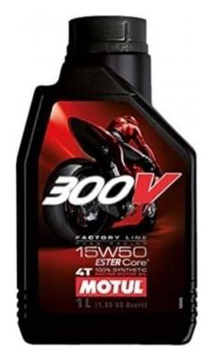 Aceite de moto 4 tiempos sintético 15W50 1L - Motul 300V Factory Line Road Racing
